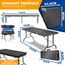 KESSER® Bierzeltgarnitur 3-teilig Set Tisch & 2X Bank | Buffettisch für drinnen & draußen Gartengarnitur klappbar 183x76x74cm Kunststoff Klapptisch Gartentisch Inkl Abdeckung & Tragegriffe