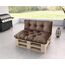 sunnypillow Palettenkissen für Palettenmöbel - 2er Set - Palettenauflage 120 x 80 für Palettensofa - Palettenpolster für Garten, Gesteppte Kissen für Europaletten - Sitzkissen & Rückenkissen Braun