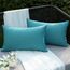 EMEMA Kissenbezug Outdoor Wasserdicht Sofakissen Wasserfest Dekokissen Kissenbezüge Dekorativ Kissen Kissenhülle aus Polyster für Garten Sofa Wohnzimmer Bett 2er Set 30x50 cm Pfauenblau