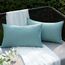 EMEMA Kissenbezug Outdoor Wasserdicht Sofakissen Wasserfest Dekokissen Kissenbezüge Dekorativ Kissen Kissenhülle aus Polyster für Garten Sofa Wohnzimmer Bett 2er Set 30x50 cm Cyan