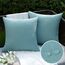 EMEMA Kissenbezug Outdoor Wasserdicht Sofakissen Wasserfest Dekokissen Kissenbezüge Dekorativ Kissen Kissenhülle aus Polyster für Garten Sofa Wohnzimmer Bett 2er Set 50x50 cm Cyan
