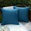 EMEMA Kissenbezug Outdoor Wasserdicht Sofakissen Wasserfest Dekokissen Kissenbezüge Dekorativ Kissen Kissenhülle aus Polyster für Garten Sofa Wohnzimmer Bett 2er Set 40x40 cm Navy blau