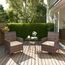 UDPATIO Gartenmöbel Set 3-Teilige Lounge Balkonmöbel Set mit Gartentisch und 2 Stühlen für Kleiner Balkon Terrasse Draußen, Polyrattan Terrassenmöbel 2 Personen (Braun, Set 3-Teilige)
