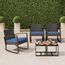 Bealife Rattan Balkonmöbel Set Balkon 2 Personen, Balkonmöbel Kleiner Balkon Outdoor, Balkonset 3 Teilig für Veranden, Innenhöfe, Terrassen, Balkone, Poolränder (Blau)