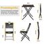LIFERUN Balkonmöbel Set Bistro, Balkonmöbel Rattan Set, Bistro Gartenmöbel Set 3-teilige, Klappbar Balkontisch mit 2PCS Klappstühle, Schwarze Balkon Set, Balkonmöbel Klappbar, Rattan-Sitzgruppe
