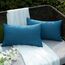 EMEMA Kissenbezug Outdoor Wasserdicht Sofakissen Wasserfest Dekokissen Kissenbezüge Dekorativ Kissen Kissenhülle aus Polyster für Garten Sofa Wohnzimmer Bett 2er Set 30x50 cm Navy blau