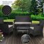 SVITA Brooklyn Gartenmöbel Poly Rattan Sitzgruppe Essgruppe Set Sofa-Garnitur Lounge Schwarz