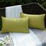 EMEMA Kissenbezug Outdoor Wasserdicht Sofakissen Wasserfest Dekokissen Kissenbezüge Dekorativ Kissen Kissenhülle aus Polyster für Garten Sofa Wohnzimmer Bett 2er Set 30x50 cm Gras-Grün