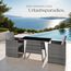 tectake® Poly Rattan Sitzgruppe für 2 Personen, Outdoor Möbel platzsparend zusammenschiebbar, 2 Sessel & 1 Tisch, ideales Balkon Lounge Set, Gartenmöbel, Terrassenmöbel wetterfest - grau
