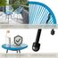 tectake® Set 2X Stuhl 1x Beistelltisch Acapulco, Gartenstuhl, Gartenstühle im Retro Design, Indoor und Outdoor Sessel für Garten, Wintergarten, als Terrassenstühle oder Balkon Sessel - blau