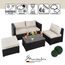 Montafox Poly Rattan Lounge Sitzkissen 8cm Gartenmöbel Ecklounge Frei Kombinierbare Elemente Ecksofa Gartengarnitur Garten Balkon Terrasse Outdoor, Farbe:Titan-Schwarz/Sandstrand