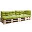 sunnypillow Palettenkissen für Palettenmöbel - 5er Set - Palettenauflage 120 x 80 für Palettensofa - Palettenpolster für Garten, Gesteppte Kissen für Europaletten - Sitzkissen & Rückenkissen Grün
