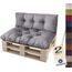 sunnypillow Palettenkissen für Palettenmöbel - 2er Set - Palettenauflage 120 x 80 für Palettensofa - Palettenpolster für Garten, Gesteppte Kissen für Europaletten - Sitzkissen & Rückenkissen Grau