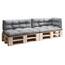 sunnypillow Palettenkissen für Palettenmöbel - 5er Set - Palettenauflage 120 x 80 für Palettensofa - Palettenpolster für Garten, Gesteppte Kissen für Europaletten - Sitzkissen & Rückenkissen Anthrazit