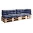 sunnypillow Palettenkissen für Palettenmöbel - 5er Set - Palettenauflage 120 x 80 für Palettensofa - Palettenpolster für Garten, Gesteppte Kissen für Europaletten - Sitzkissen & Rückenkissen Blau