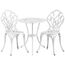 Yaheetech 3tlg Bistro-Set Balkonset Gartenset Essgruppe Sitzgruppe Gartentisch mit 2 Stühlen, Weiß