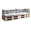 sunnypillow Palettenkissen für Palettenmöbel - 5er Set - Palettenauflage 120 x 80 für Palettensofa - Palettenpolster für Garten, Gesteppte Kissen für Europaletten - Sitzkissen & Rückenkissen Grau