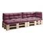 sunnypillow Palettenkissen für Palettenmöbel - 5er Set - Palettenauflage 120 x 80 für Palettensofa - Palettenpolster für Garten, Gesteppte Kissen für Europaletten - Sitzkissen & Rückenkissen Violett