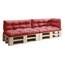 sunnypillow Palettenkissen für Palettenmöbel - 5er Set - Palettenauflage 120 x 80 für Palettensofa - Palettenpolster für Garten, Gesteppte Kissen für Europaletten - Sitzkissen & Rückenkissen Rot