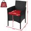 BB Sport Poly Rattan Sitzgruppe 4 Personen Tisch 2 Stühle Sitzbank 5cm Dicke Sitzpolster Balkonmöbel Set Sitzgarnitur Balkon Terrasse Garten Outdoor, Farbe:Titan-Schwarz/Abendsonne