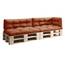 sunnypillow Palettenkissen für Palettenmöbel - 5er Set - Palettenauflage 120 x 80 für Palettensofa - Palettenpolster für Garten, Gesteppte Kissen für Europaletten - Sitzkissen & Rückenkissen Orange