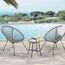 SVITA Bali Balkon-Möbel 3-TLG. Polyrattan Lounge-Set Balkon-Set Grau
