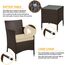 Yaheetech Balkonmöbel Set, Gartenmöbel-Set 3 TLG. inkl. 2 Stühle mit Sitzkissen & Tisch, Terrassenmöbelset Gartensitzgruppe Lounge Set aus PE-Polyrattan für Balkon Terrasse, Braun-Khaki