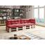 sunnypillow Palettenkissen für Palettenmöbel - 5er Set - Palettenauflage 120 x 80 für Palettensofa - Palettenpolster für Garten, Gesteppte Kissen für Europaletten - Sitzkissen & Rückenkissen Rot