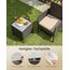 SONGMICS Balkonmöbel, Gartenmöbel-Set, aus PE-Polyrattan, Lounge-Set, Tisch und 2 Stühle, Terrassenmöbel, Outdoor, für Terrasse, Balkon, Garten, braun-Taupe GGF003K01