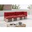 sunnypillow Palettenkissen für Palettenmöbel - 5er Set - Palettenauflage 120 x 80 für Palettensofa - Palettenpolster für Garten, Gesteppte Kissen für Europaletten - Sitzkissen & Rückenkissen Rot