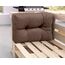 sunnypillow Palettenkissen für Gartenmöbel - Rückenkissen 65 x 40 cm - Rückenpolster für Bett und Sofa - Palettenpolster für Palettenmöbel - Gesteppte Gartenkissen - Rückenlehne, Seitenkissen Braun