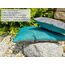 JACK 2-farbiges Wende Outdoor Lounge Kissen 45x45cm Dekokissen inkl. Füllung Wasserfest Sitzkissen Garten Stuhl Lotus Effekt, Farbe:Petrol - Anthrazit