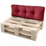 sunnypillow Palettenkissen für Gartenmöbel - Rückenkissen 120 x 60 cm - Rückenpolster für Bett und Sofa - Palettenpolster für Palettenmöbel - Gesteppte Gartenkissen - Rückenlehne, Kissen Rot