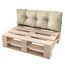 sunnypillow Palettenkissen für Gartenmöbel - Rückenkissen 120 x 50 cm - Rückenpolster für Bett und Sofa - Palettenpolster für Palettenmöbel - Gesteppte Gartenkissen - Rückenlehne, Kissen Cremefarben