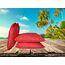 Coen Bakker Outdoor Lounge Kissen 45x45cm Dekokissen Inkl. Füllung Wasserfest Sitzkissen Garten Stuhl Lotus Effekt, Farbe:Rot
