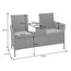 Mendler Poly-Rattan Sitzbank mit Tisch HWC-E24, Gartenbank Sitzgruppe Gartensofa, 132cm - braun, Kissen Creme