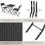 tectake® Rattan Balkon oder Garten Bistro Möbel Set, Sitzgruppe mit 2 Stühlen und 1 Kleiner Esstisch, platzsparend klappbar, Gartenmöbel, Balkonmöbel Kleiner Balkon - schwarz