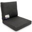 bomoe 2er Set Loungekissen Sitzkissen Outdoor 70x70 cm & Rückenkissen 70x40 cm – Hochwertige Polsterauflagen für Gartenmöbel Bezug Waschbar Lounge Kissen Outdoor Anthrazit UV-Schutz – ilano