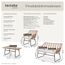 tectake® Outdoor Rattan Sitzgruppe, Möbel, Balkonmöbel, Gartenmöbel Set mit 1x Gartenbank, 2X Stühle + Tisch, Balkonmöbelset für Garten, Terrasse, Balkon - Natur
