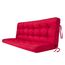 PillowPrim Rot Sitzauflage für Hollywoodschaukel, 120 cm Gartenschaukelkissen, Komfortable Bankauflage mit Rückenlehne, Passend für Rattanmöbel
