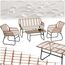 tectake® Outdoor Rattan Sitzgruppe, Möbel, Balkonmöbel, Gartenmöbel Set mit 1x Gartenbank, 2X Stühle + Tisch, Balkonmöbelset für Garten, Terrasse, Balkon - Natur