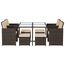 SONGMICS Gartenmöbel-Set Polyrattan Lounge, Esszimmermöbel, Esstisch und Stühle, 9er Set, aus PE-Rattan, Terrassenmöbel, Couchtisch mit Glasoberfläche, mit Kissen, platzsparend, braun-beige GGF009K02