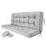 PillowPrim Asche Sitzkissen für Hollywoodschaukel, Komfortable Gartenschaukel Auflage 180 cm, Sitzbank mit Rückenlehne, Polster für Lounge