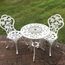 Lazy Susan London Rose Gartenmöbel-Set, rund, 2-Sitzer, Aluminiumguss, wetterfest, wartungsfrei, passende Bistro-Stühle, klassisches weißes Finish