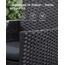SONGMICS Gartenmöbel-Set, 4-teilig, Balkonmöbel aus PE-Polyrattan, Tisch, 2 Stühle, 2-Sitzer-Bank, Lounge-Möbel Outdoor, Terrassenmöbel, für Terrasse, Balkon, schwarz-grau GGF004B06