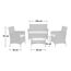 SVITA Brooklyn Gartenmöbel Poly Rattan Sitzgruppe Essgruppe Set Sofa-Garnitur Lounge Grau
