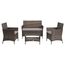 SVITA Brooklyn Gartenmöbel Poly Rattan Sitzgruppe Essgruppe Set Sofa-Garnitur Lounge Braun