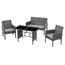 SVITA Brooklyn XL Polyrattan Essgruppe Lounge Garnitur Gartenmöbel Set Esstisch Grau