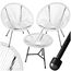 tectake® Set 2X Stuhl 1x Beistelltisch Acapulco, Gartenstuhl, Gartenstühle im Retro Design, Indoor und Outdoor Sessel für Garten, Wintergarten, als Terrassenstühle oder Balkon Sessel - weiß