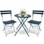SUNMER Patio Bistro Set 3-teilig mit klappbarem Tisch und Stühlen - Gestell aus pulverbeschichtetem Stahl, leicht zu transportieren, jeder Stuhl kann 120 kg tragen - ideal für Garten, Terrasse, Balkon